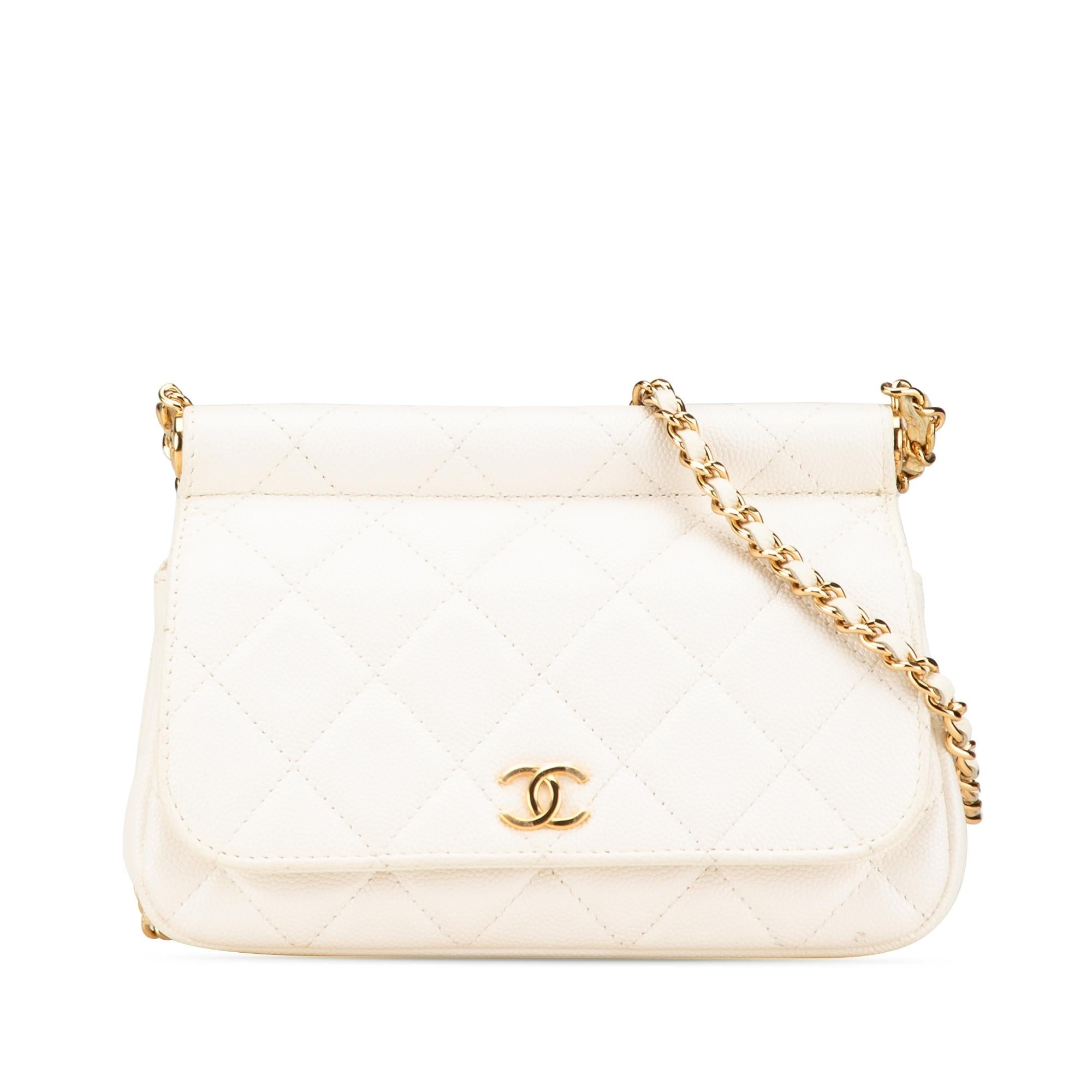 Chanel Quilted Caviar Frame Flap Clutch with Chain
