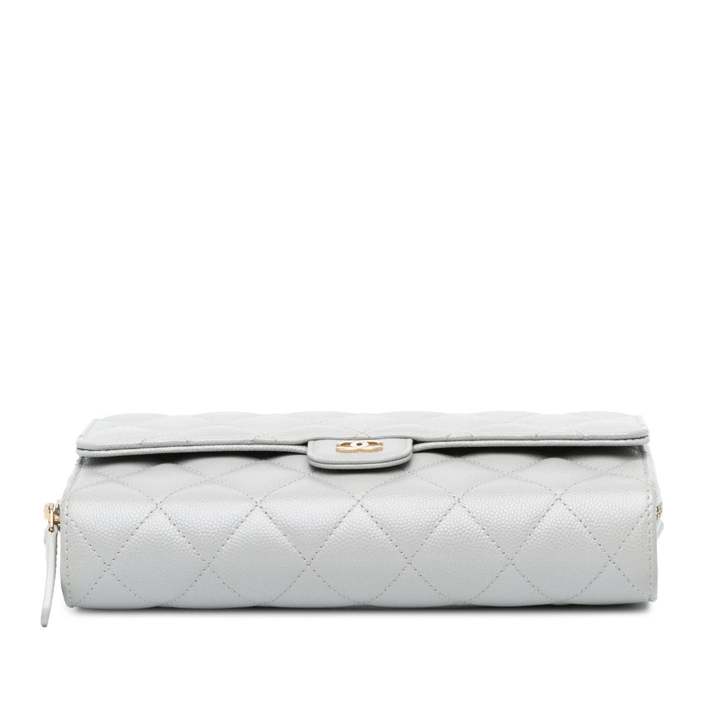 Chanel Quilted Caviar Phone Holder Wallet on Chain (SHG-7EdNxL)