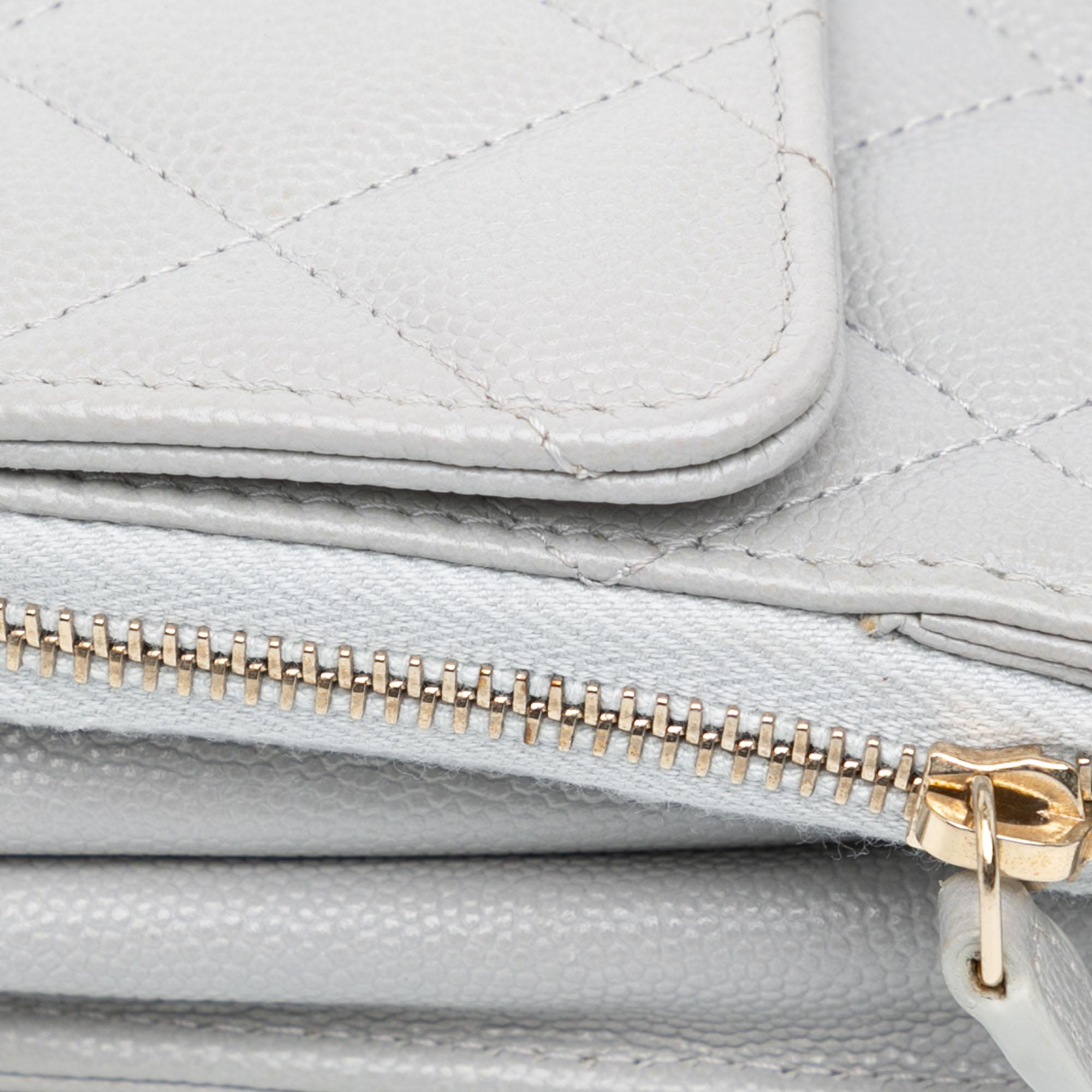 Chanel Quilted Caviar Phone Holder Wallet on Chain (SHG-7EdNxL)