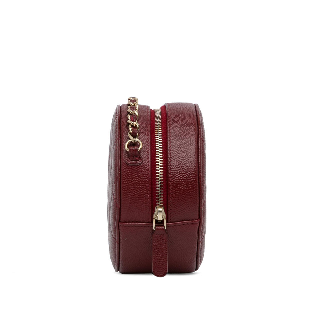 Chanel Quilted Caviar Round Clutch With Chain (SHG-oNHYrK)