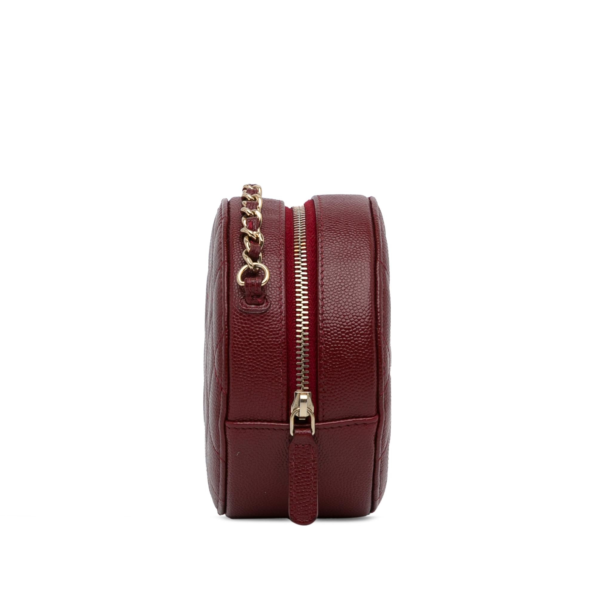 Chanel Quilted Caviar Round Clutch With Chain (SHG-oNHYrK)