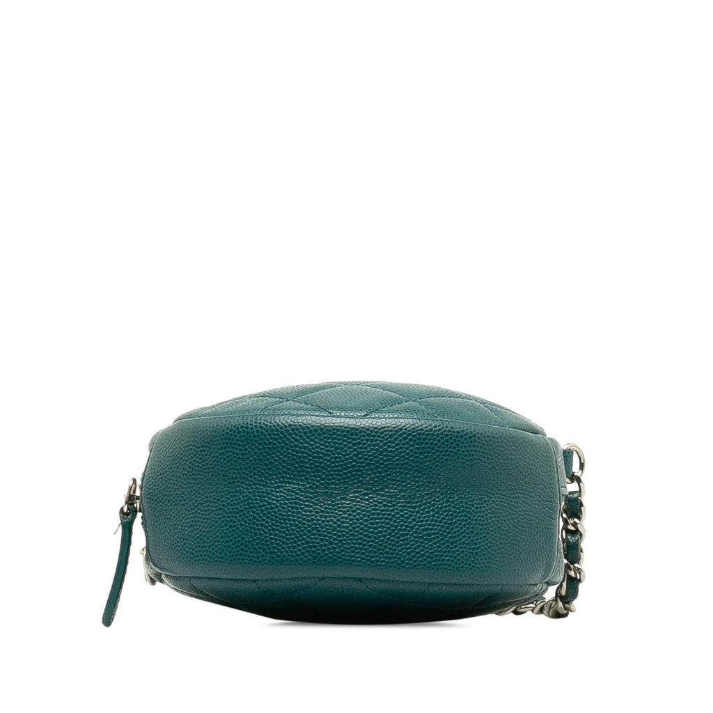 Chanel Quilted Caviar Round Clutch With Chain (SHG-mbgcsF)