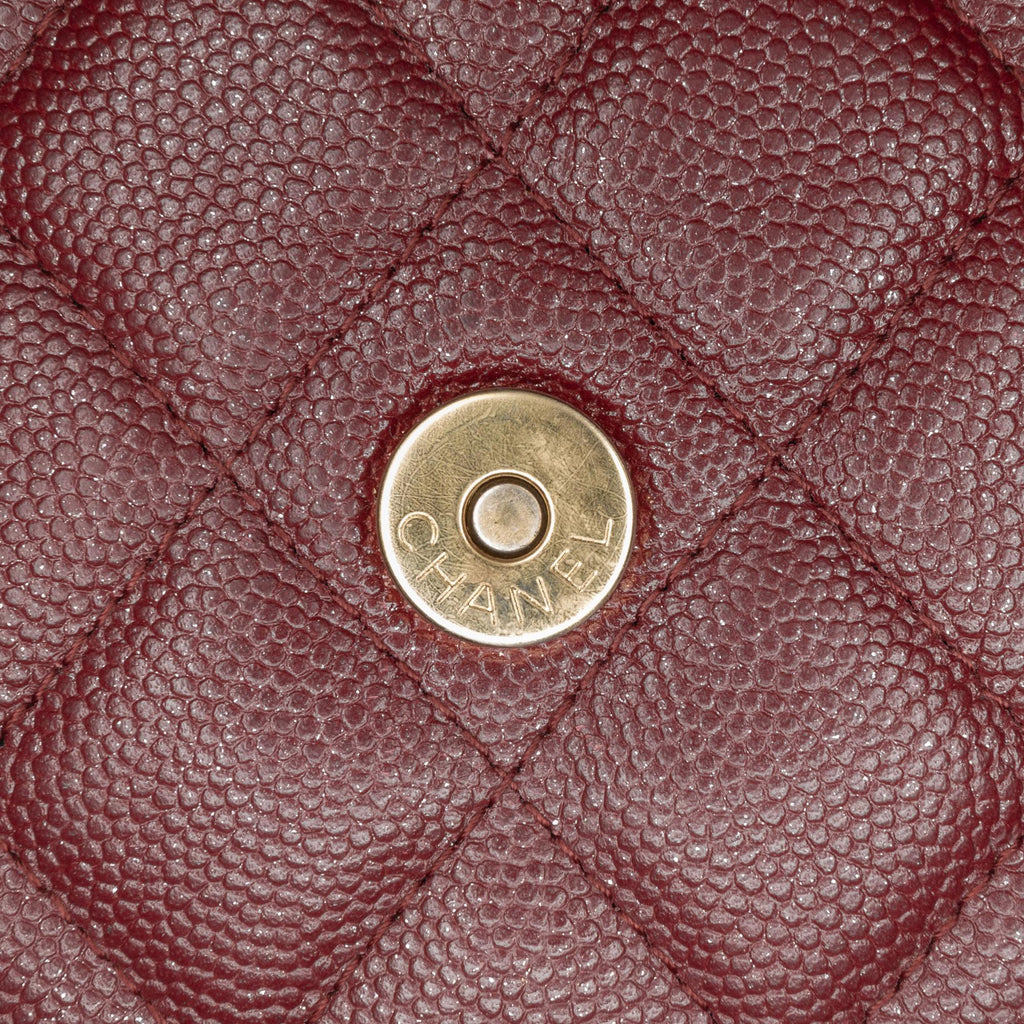 Chanel Quilted Caviar Square Wallet on Chain