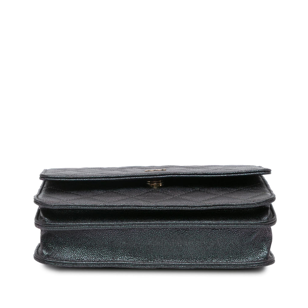 Chanel Quilted Caviar Square Wallet on Chain
