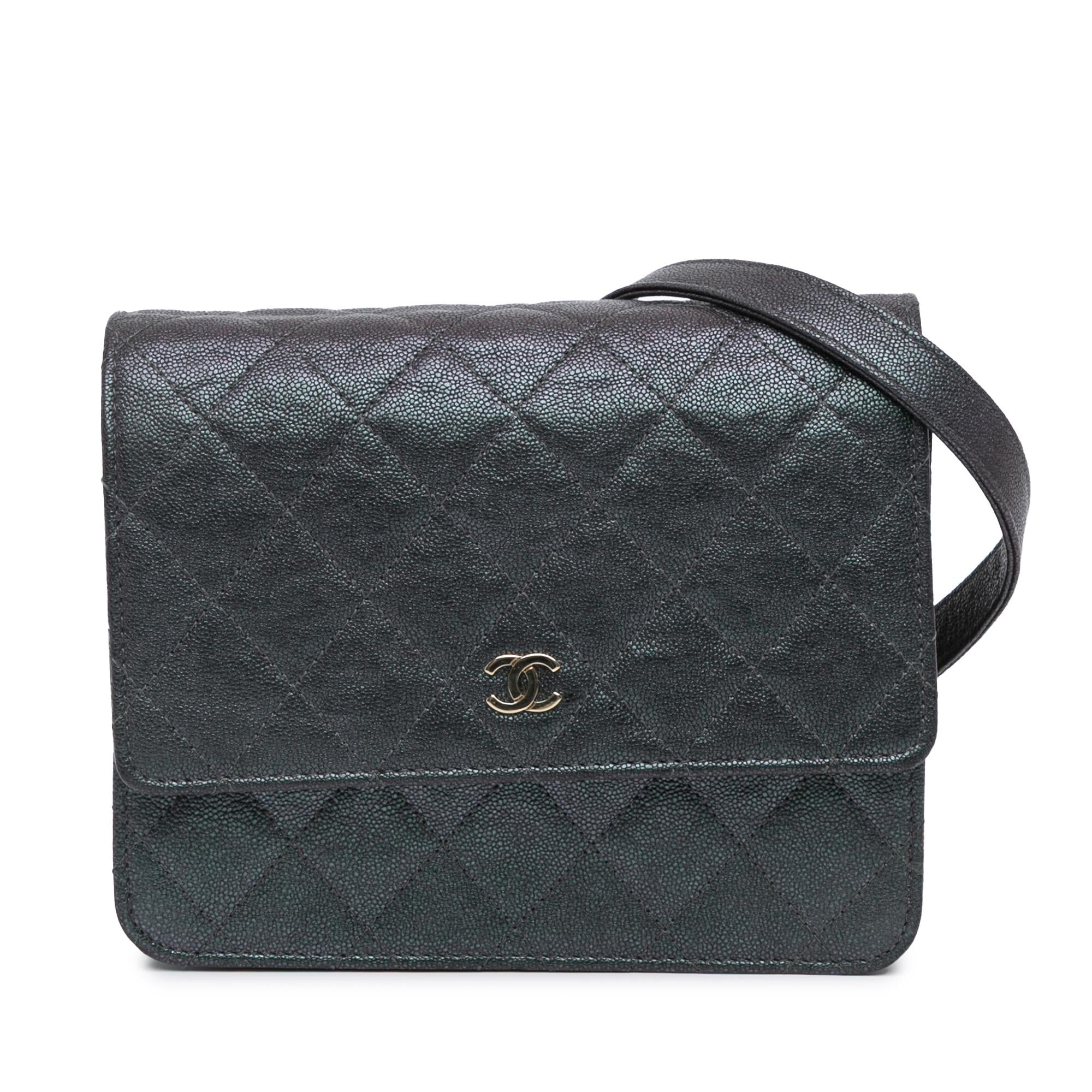 Chanel Quilted Caviar Square Wallet on Chain