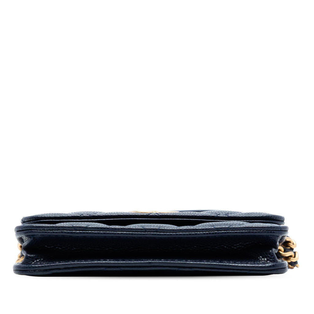 Chanel Quilted Caviar Twist Your Buttons Coin Purse With Chain