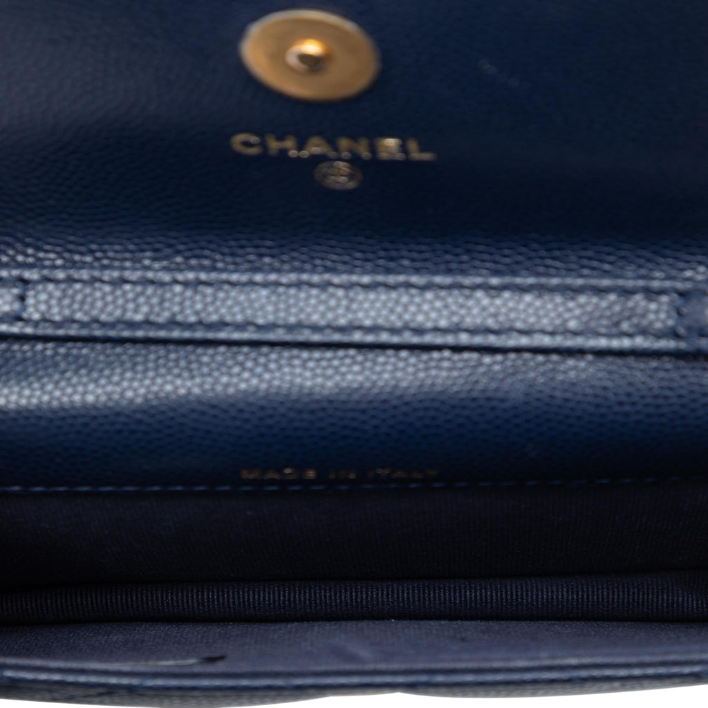 Chanel Quilted Caviar Twist Your Buttons Coin Purse With Chain