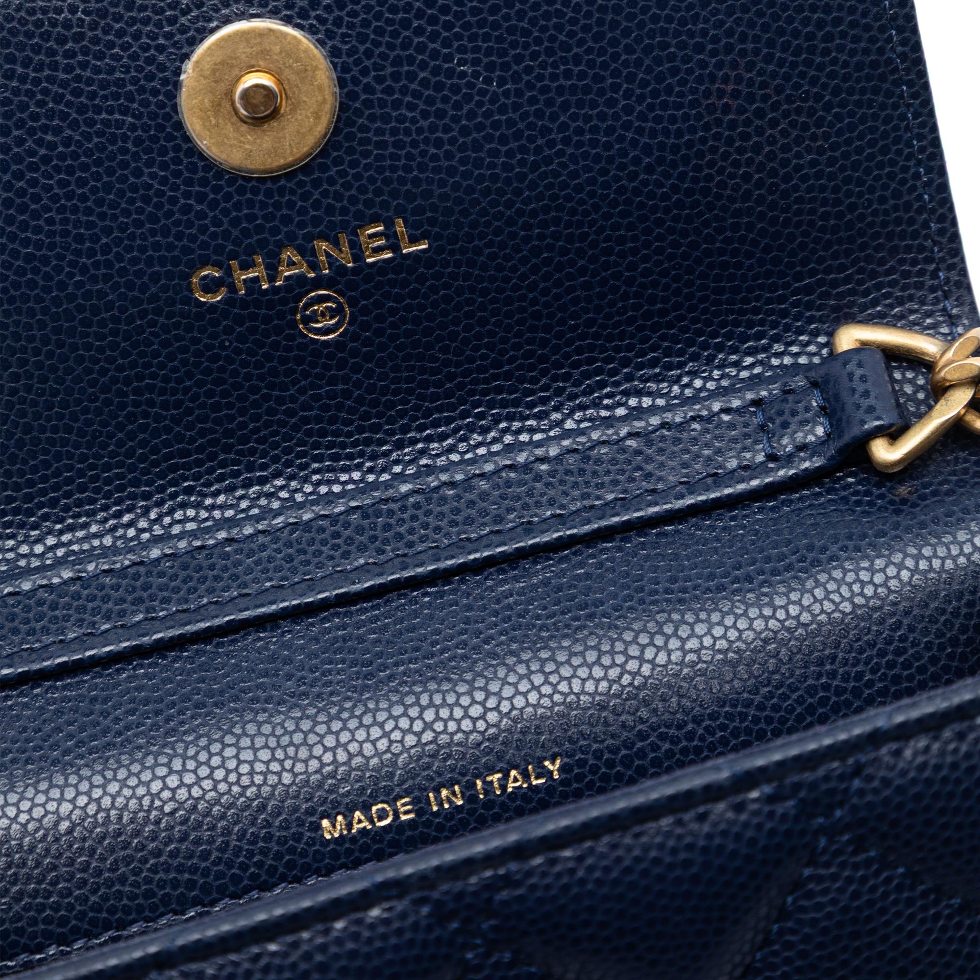 Chanel Quilted Caviar Twist Your Buttons Coin Purse With Chain