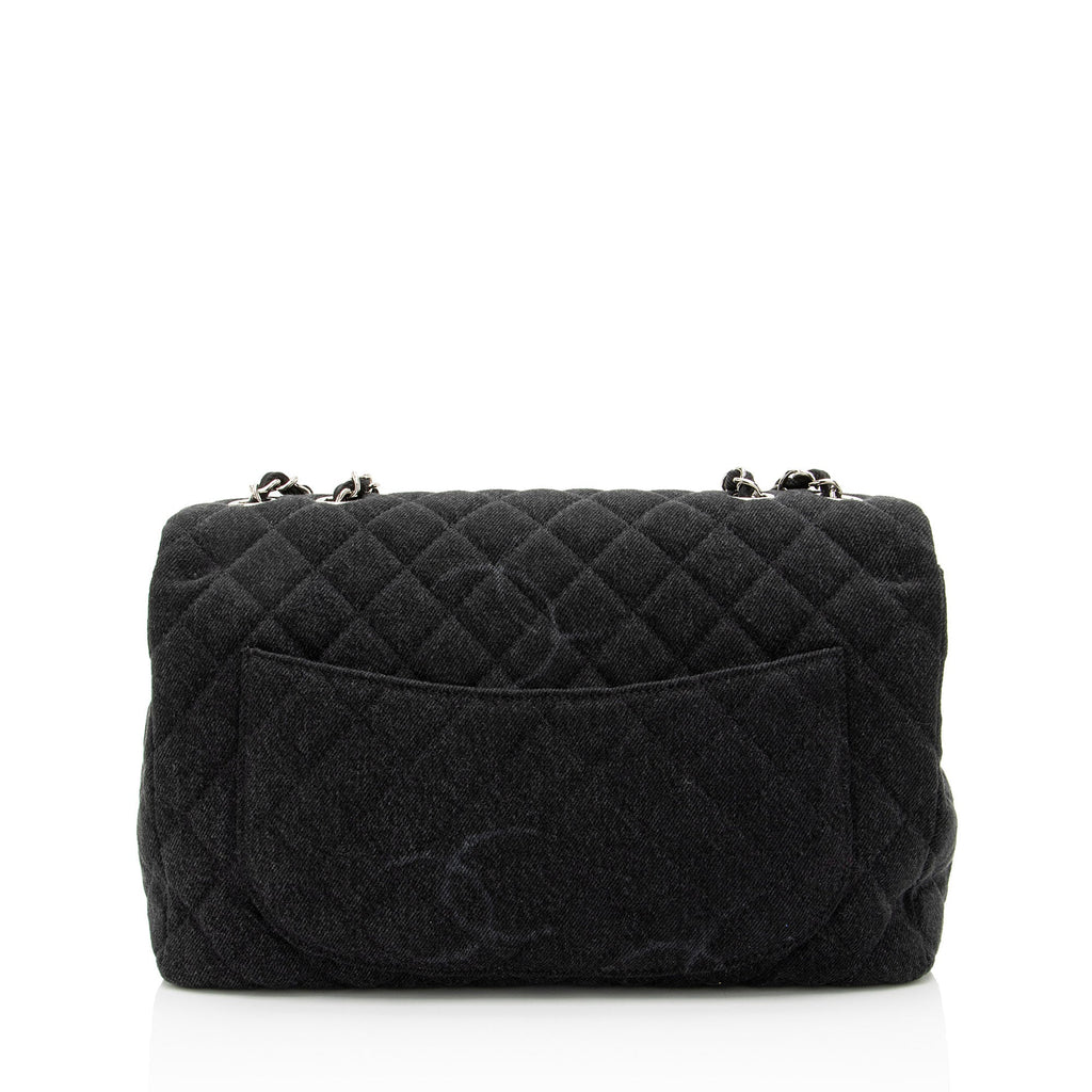 Chanel Quilted Denim CC Jumbo Single Flap Bag