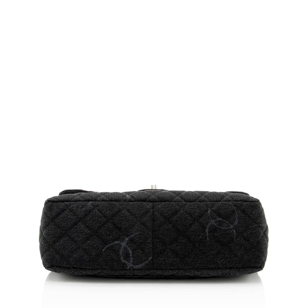 Chanel Quilted Denim CC Jumbo Single Flap Bag