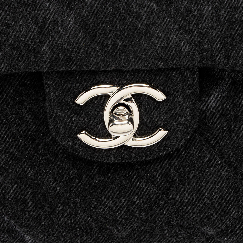 Chanel Quilted Denim CC Jumbo Single Flap Bag