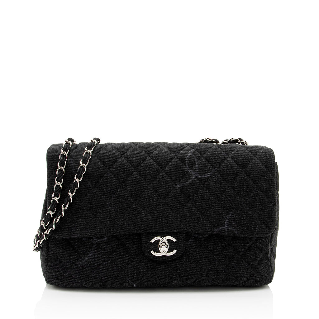 Chanel Quilted Denim CC Jumbo Single Flap Bag