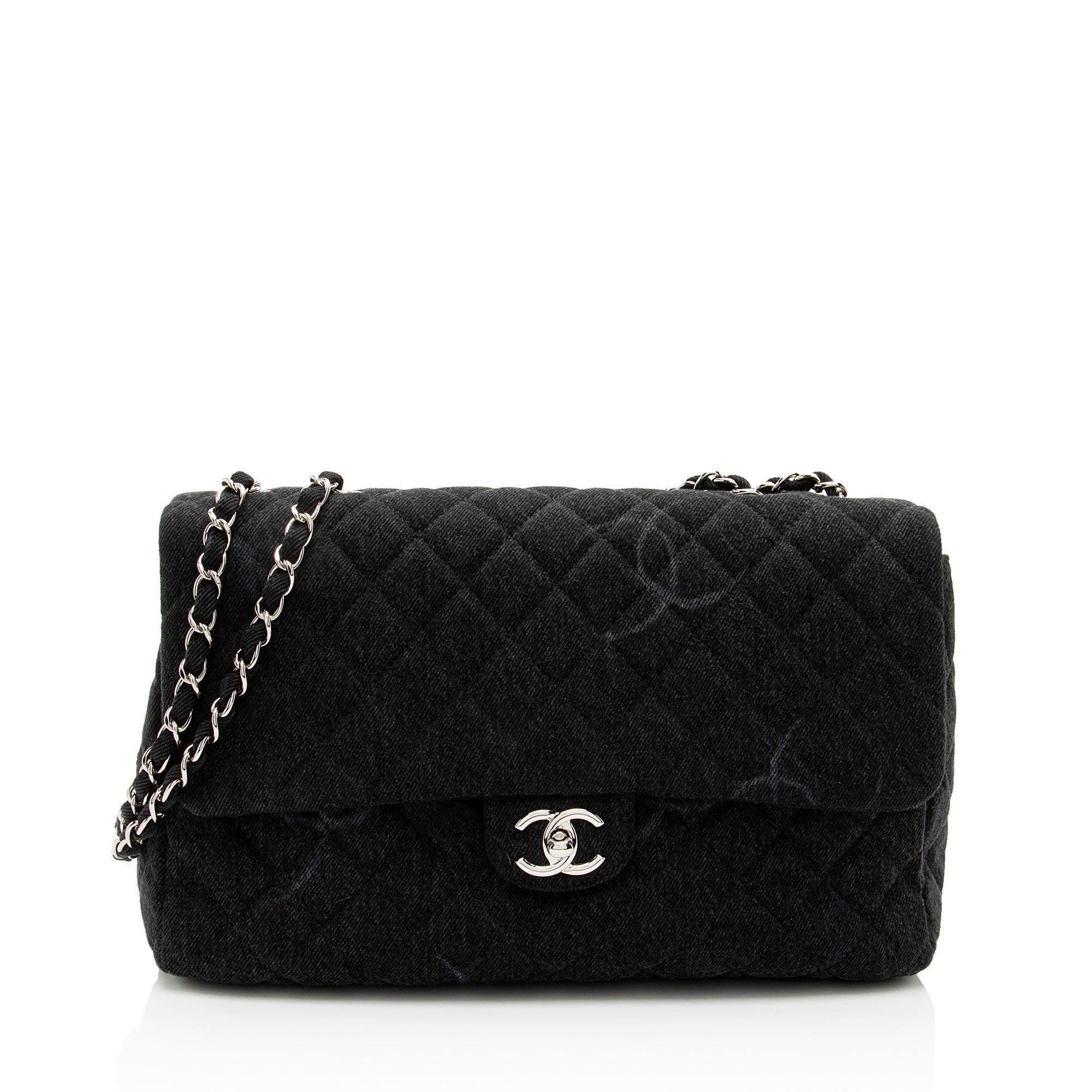 Chanel Quilted Denim CC Jumbo Single Flap Bag
