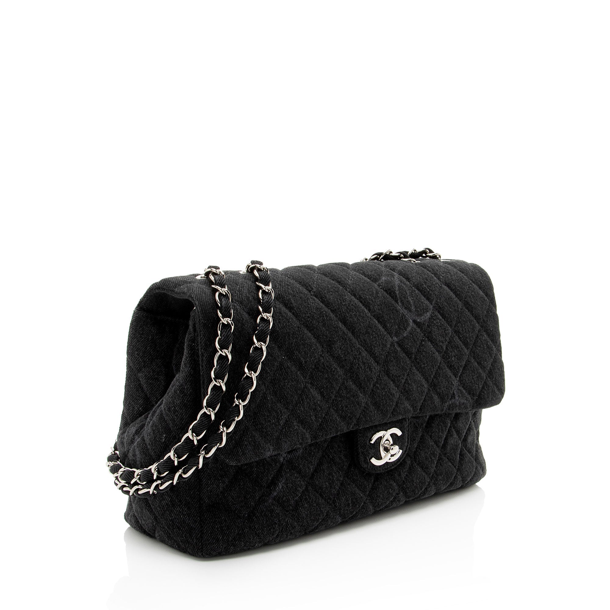 Chanel Quilted Denim CC Jumbo Single Flap Bag