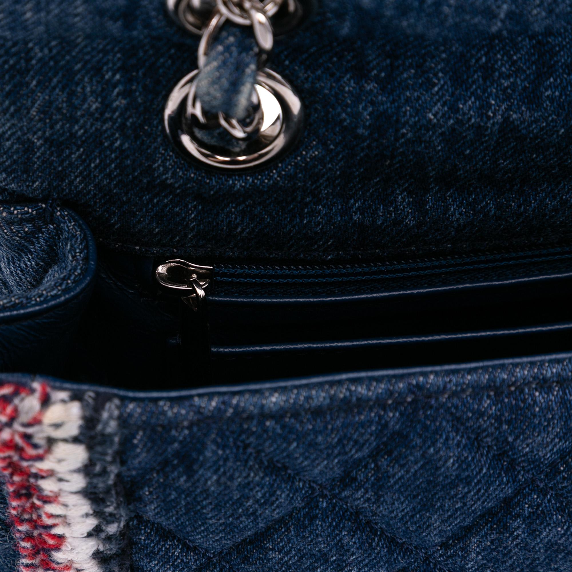 Chanel Quilted Denim Classic Single Flap