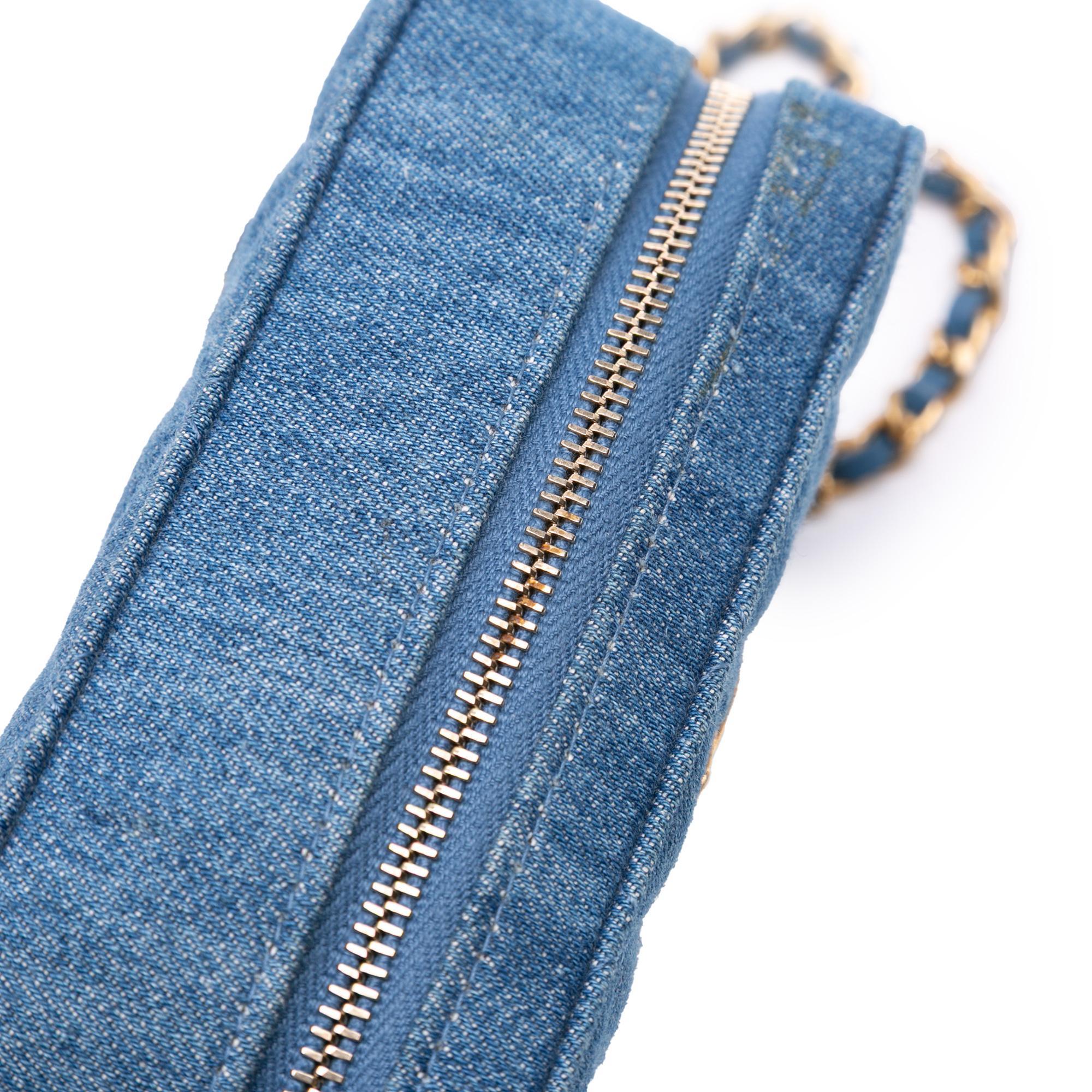 Chanel Quilted Denim Pearl Crush Camera Bag