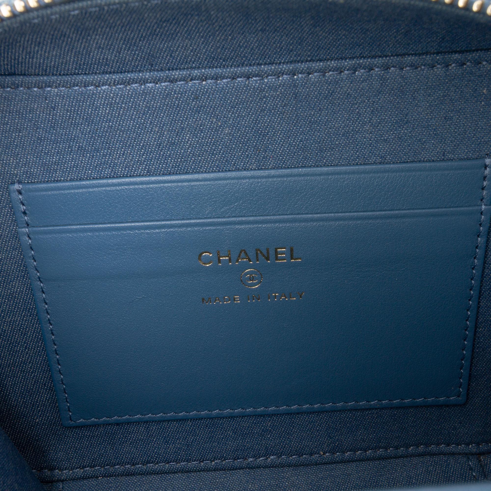 Chanel Quilted Denim Pearl Crush Camera Bag