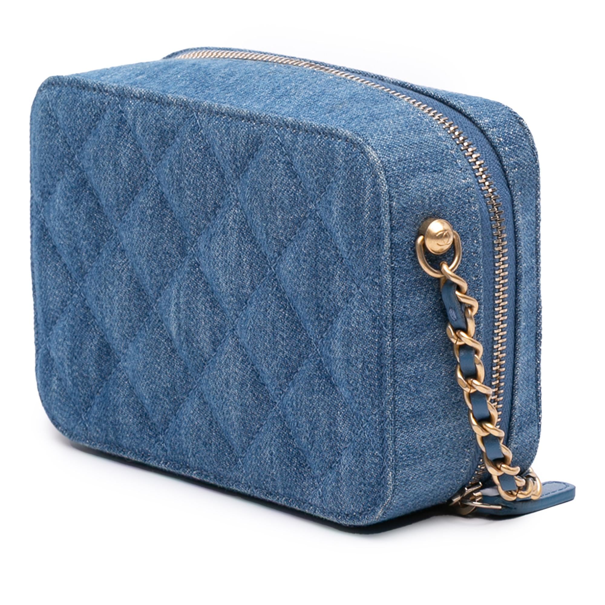 Chanel Quilted Denim Pearl Crush Camera Bag
