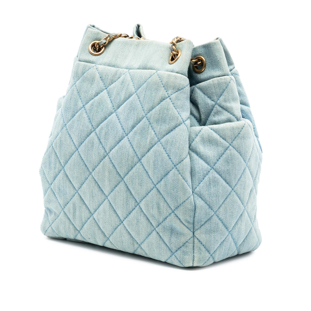 Chanel Quilted Denim Urban Spirit Bucket Bag