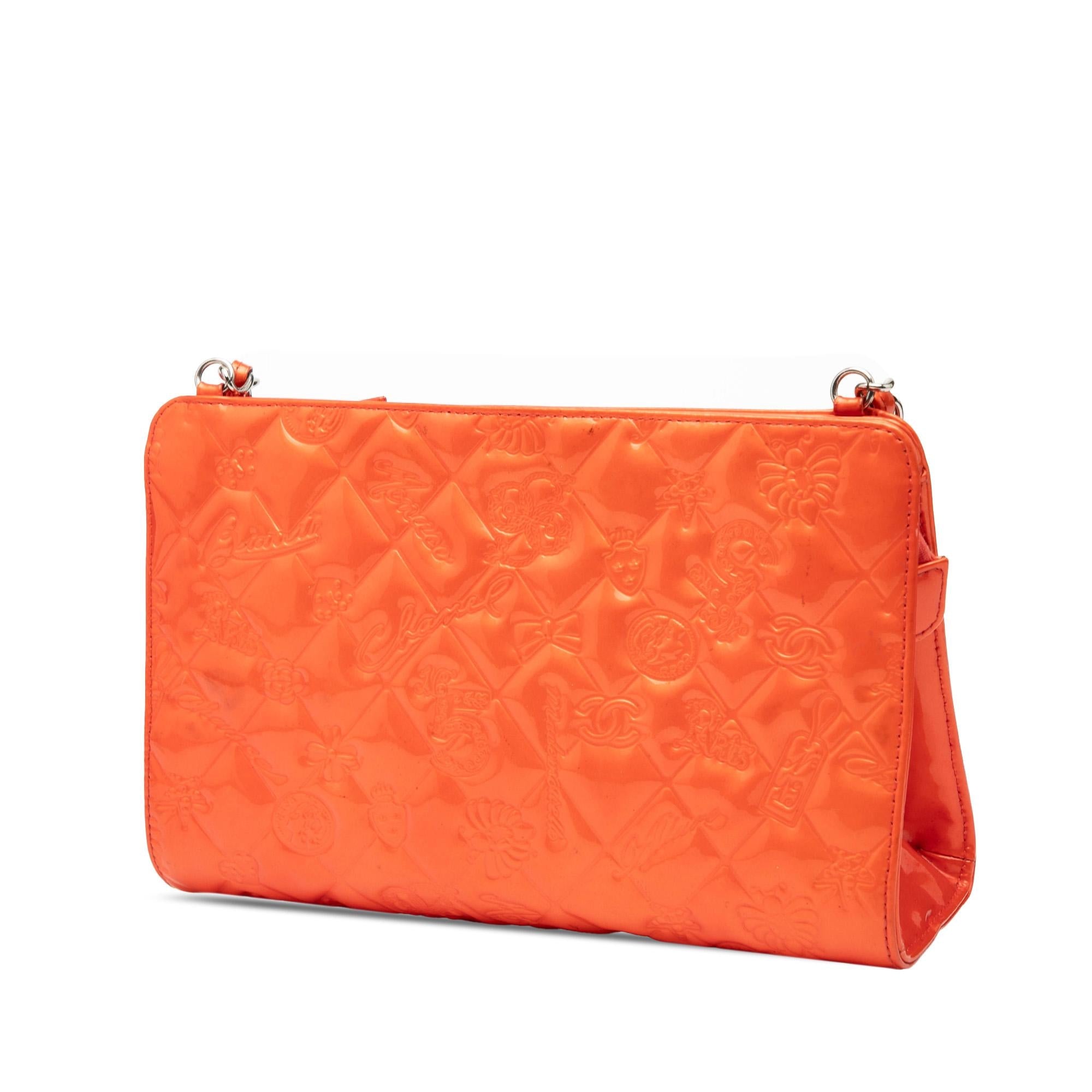 Chanel Quilted Embossed Patent Lucky Symbols Pochette