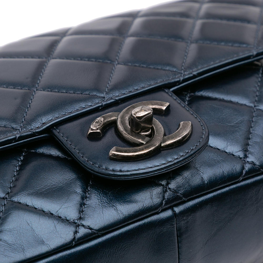 Chanel Quilted Glazed Calfskin Coco Pleats Flap