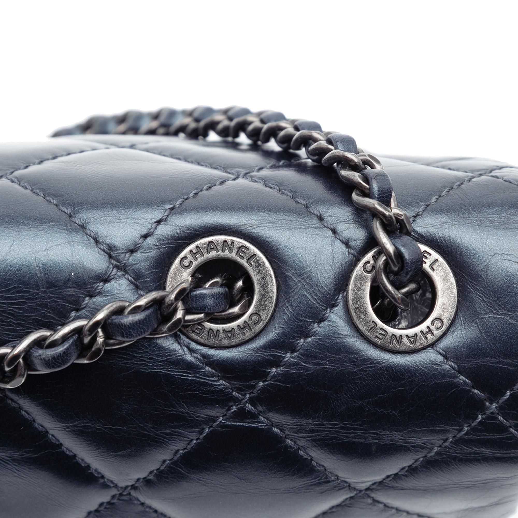 Chanel Quilted Glazed Calfskin Coco Pleats Flap
