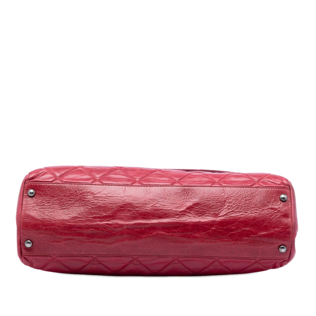 Chanel Quilted Glazed Calfskin Convertible Boy Top Handle Bag