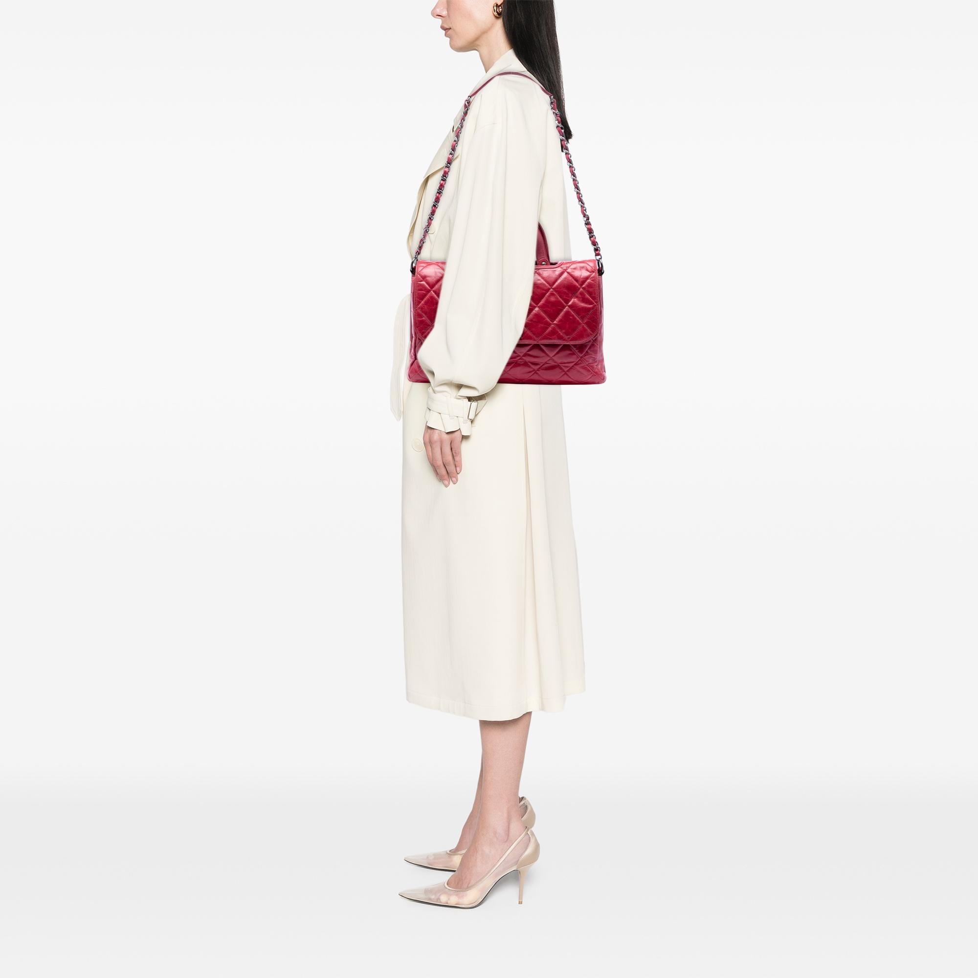 Chanel Quilted Glazed Calfskin Convertible Boy Top Handle Bag