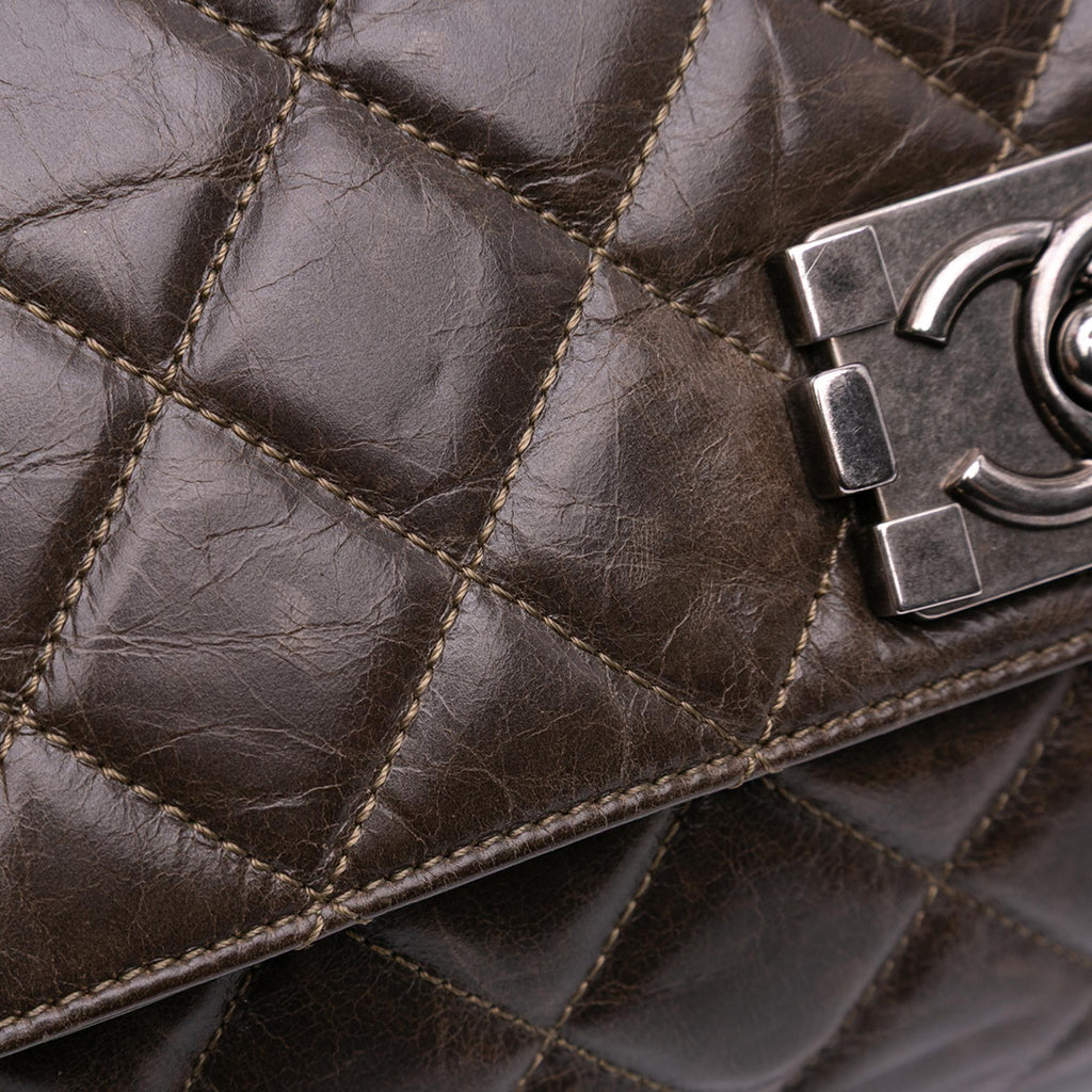 Chanel Quilted Glazed Calfskin Soft Boy Flap