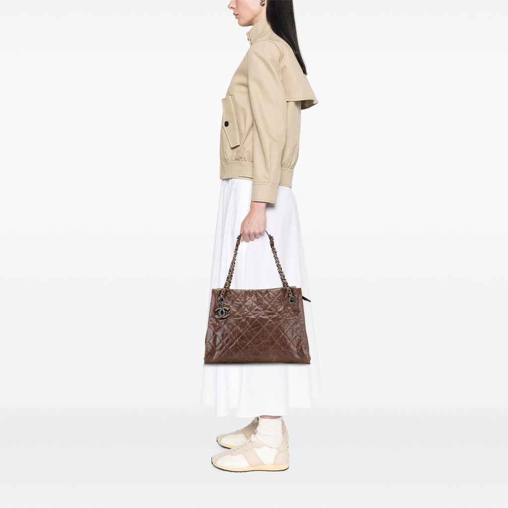 Chanel Quilted Glazed Caviar CC Crave Tote