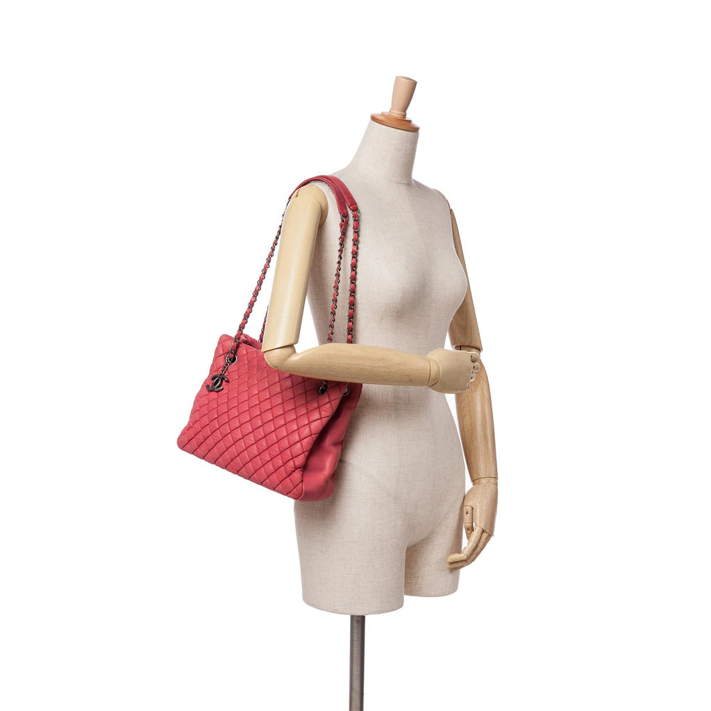 Chanel Quilted Iridescent Calfskin New Bubble Tote
