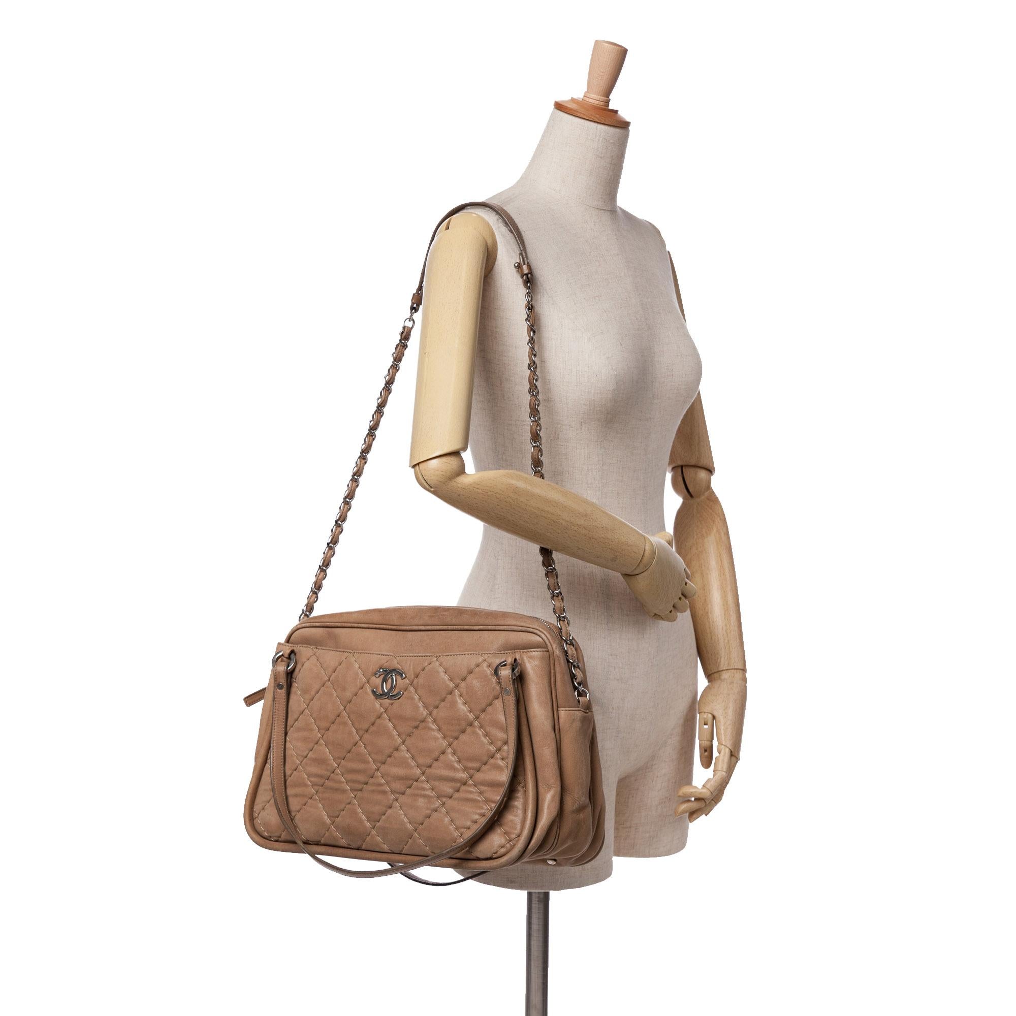 Chanel Quilted Iridescent Calfskin Relax CC Satchel