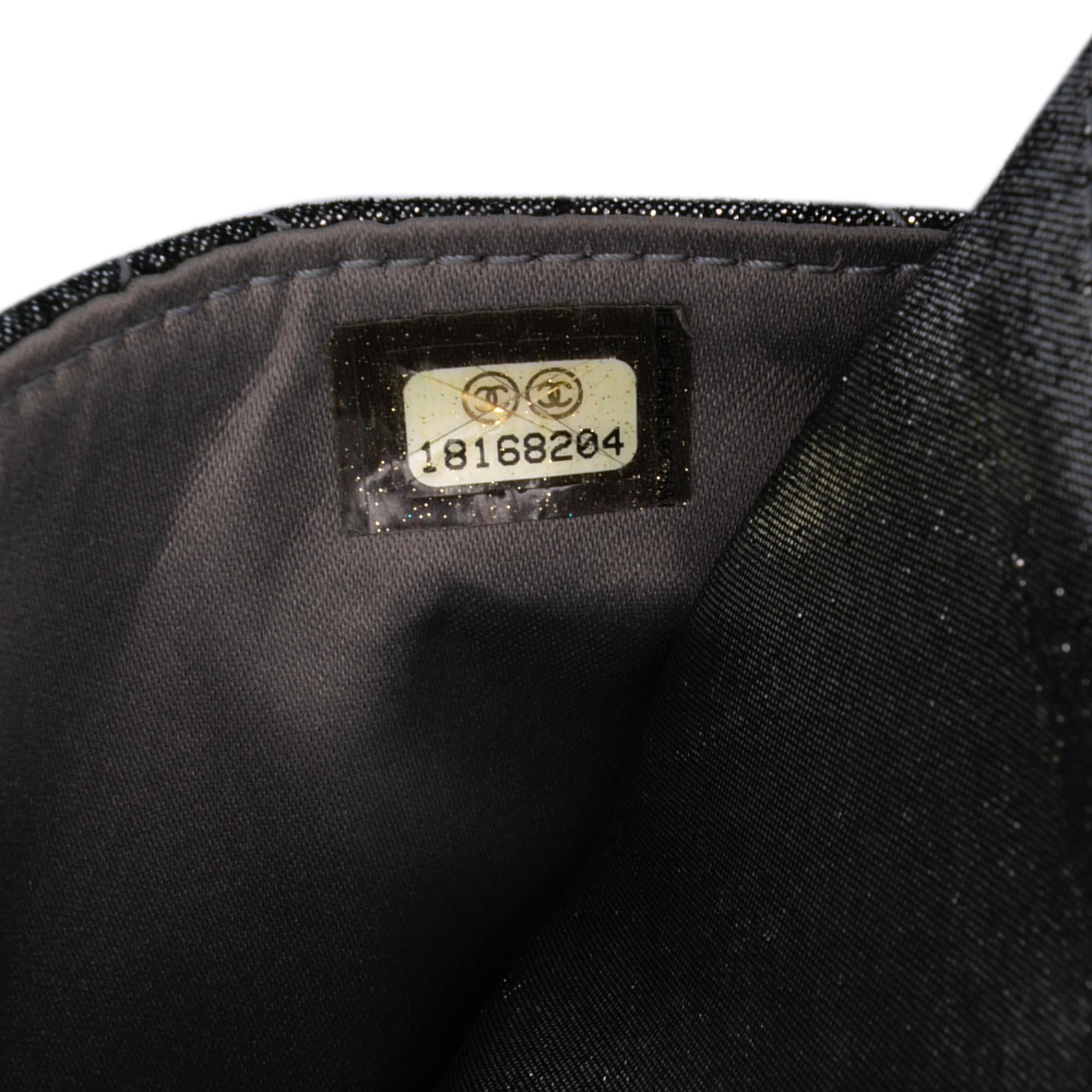 Chanel Quilted Iridescent Lambskin Tartan Button Wallet On Chain