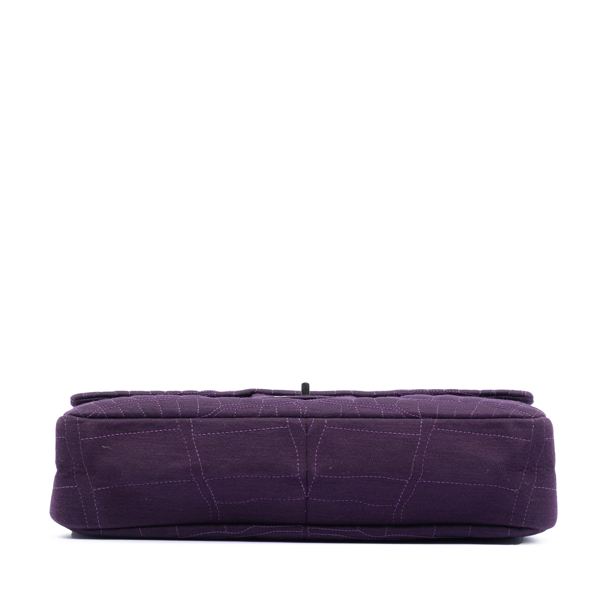 Chanel Quilted Jersey Coco Croc Reissue 2.55 Double Flap 227