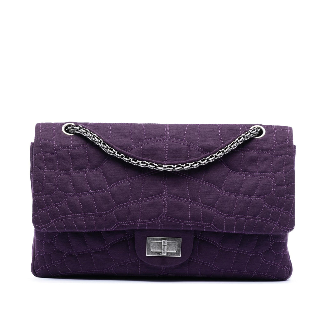 Chanel Quilted Jersey Coco Croc Reissue 2.55 Double Flap 227