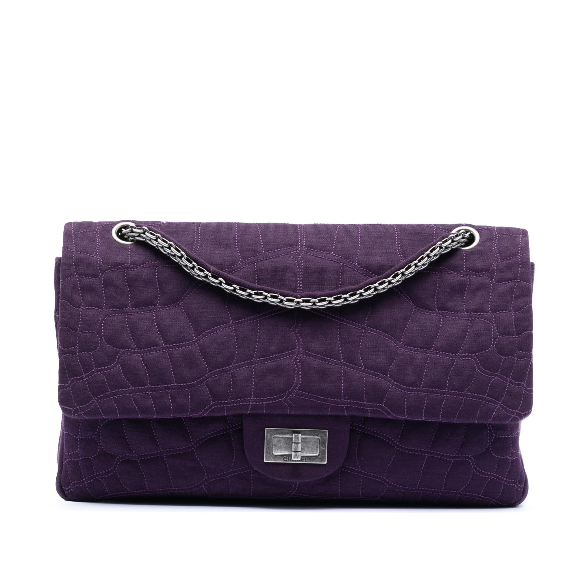 Chanel Quilted Jersey Coco Croc Reissue 2.55 Double Flap 227