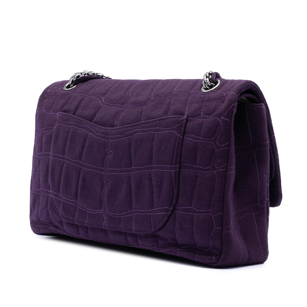 Chanel Quilted Jersey Coco Croc Reissue 2.55 Double Flap 227