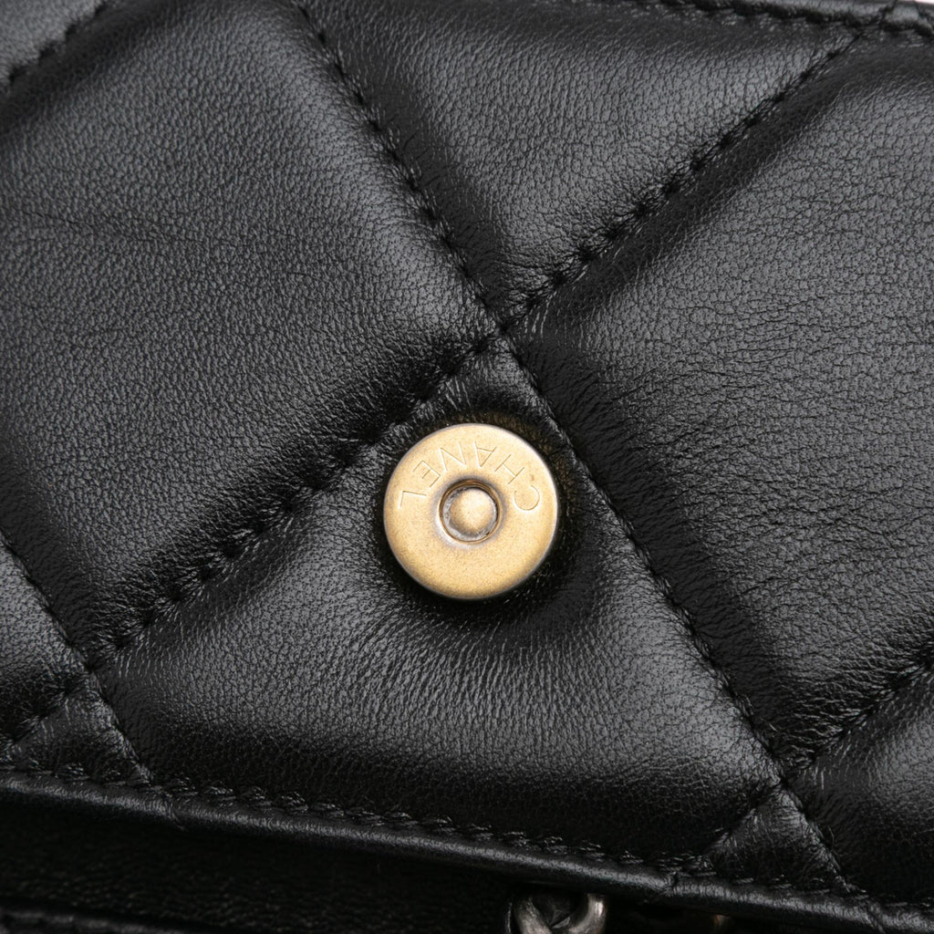 Chanel Quilted Lambskin 19 Flap Coin Purse With Chain