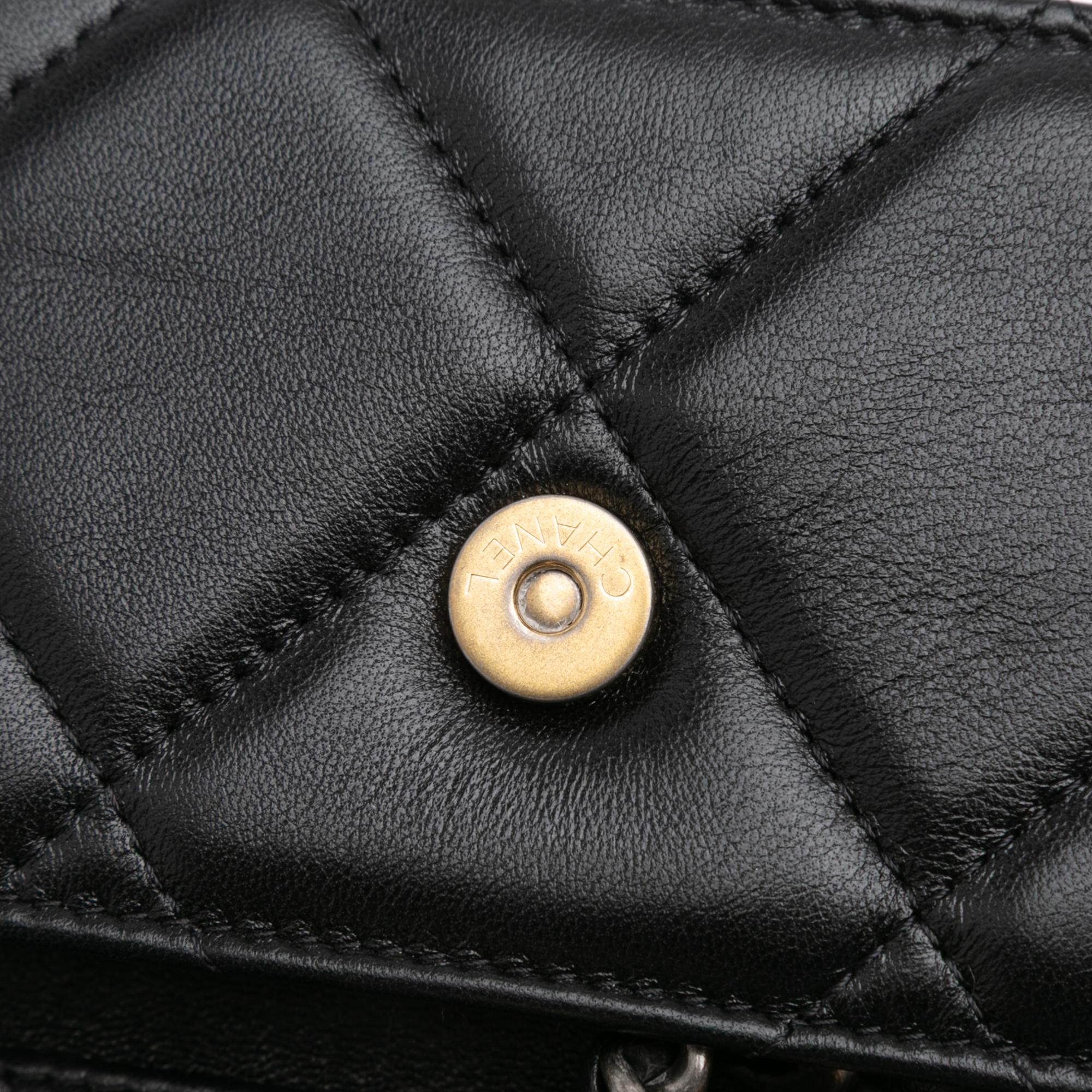 Chanel Quilted Lambskin 19 Flap Coin Purse With Chain