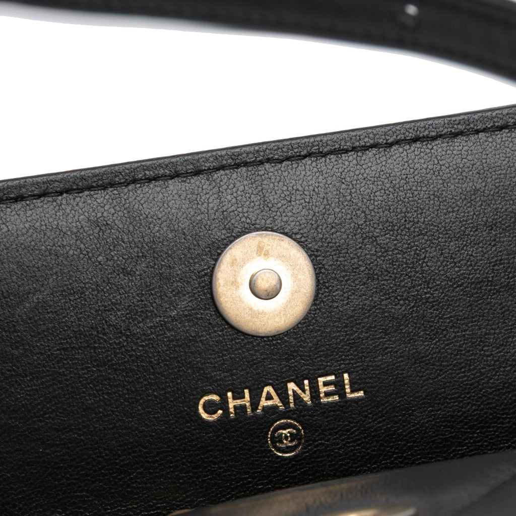 Chanel Quilted Lambskin 19 Flap Coin Purse With Chain