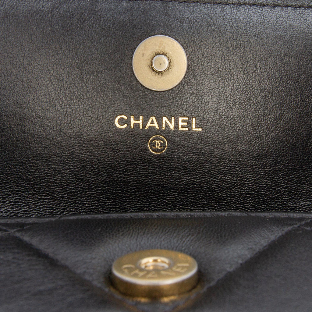 Chanel Quilted Lambskin 19 Flap Coin Purse With Chain