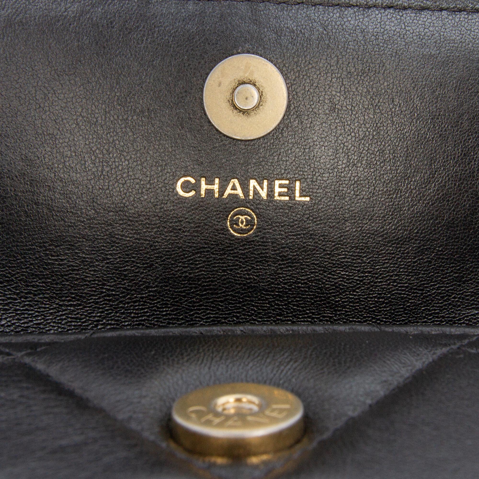 Chanel Quilted Lambskin 19 Flap Coin Purse With Chain