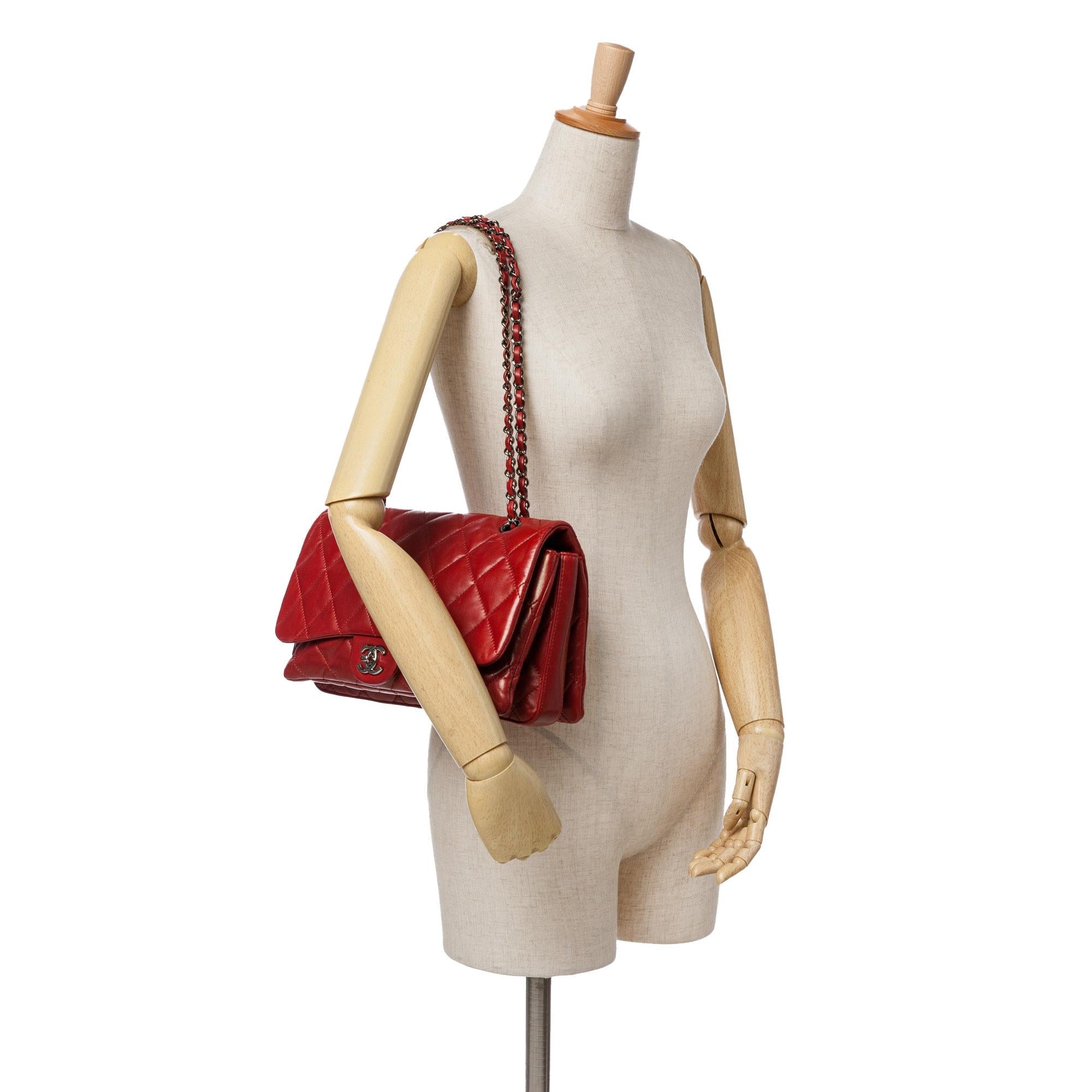 Chanel Quilted Lambskin 3 Accordion Flap