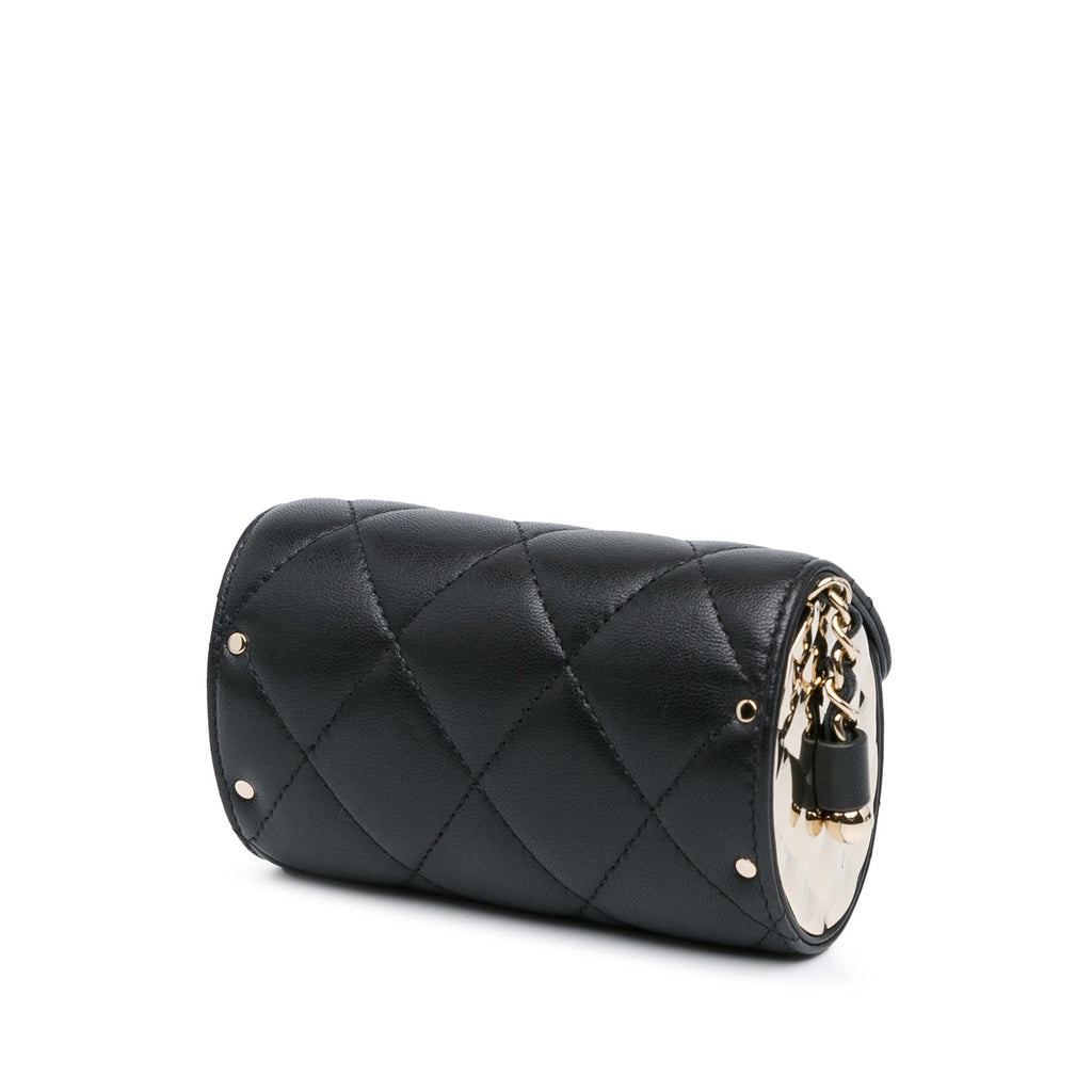 Chanel Quilted Lambskin Box Of Secrets Card Holder With Chain (SHG-AauFyw)
