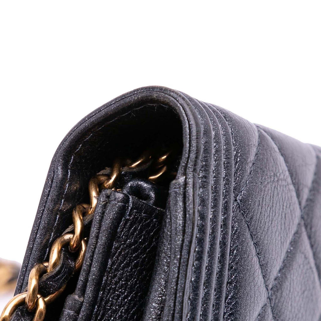 Chanel Quilted Lambskin Boy Wallet On Chain