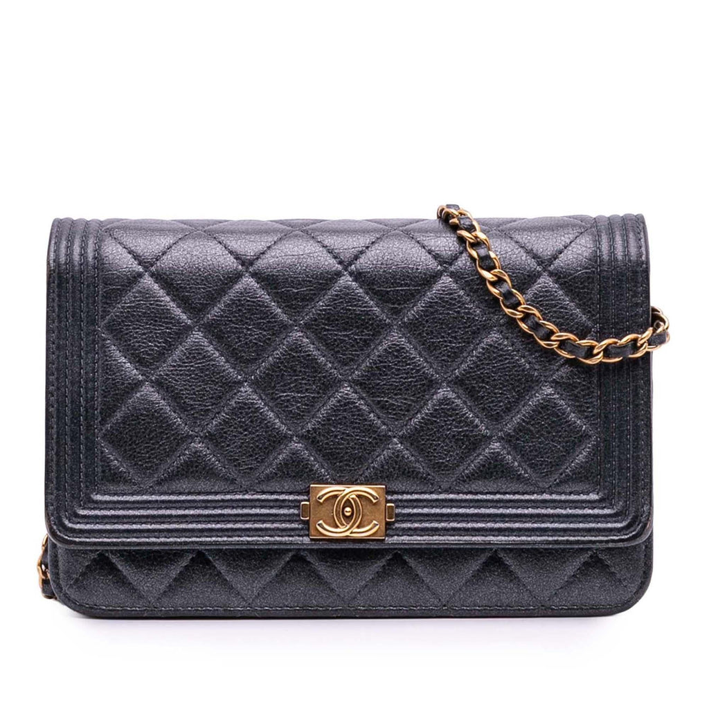 Chanel Quilted Lambskin Boy Wallet On Chain