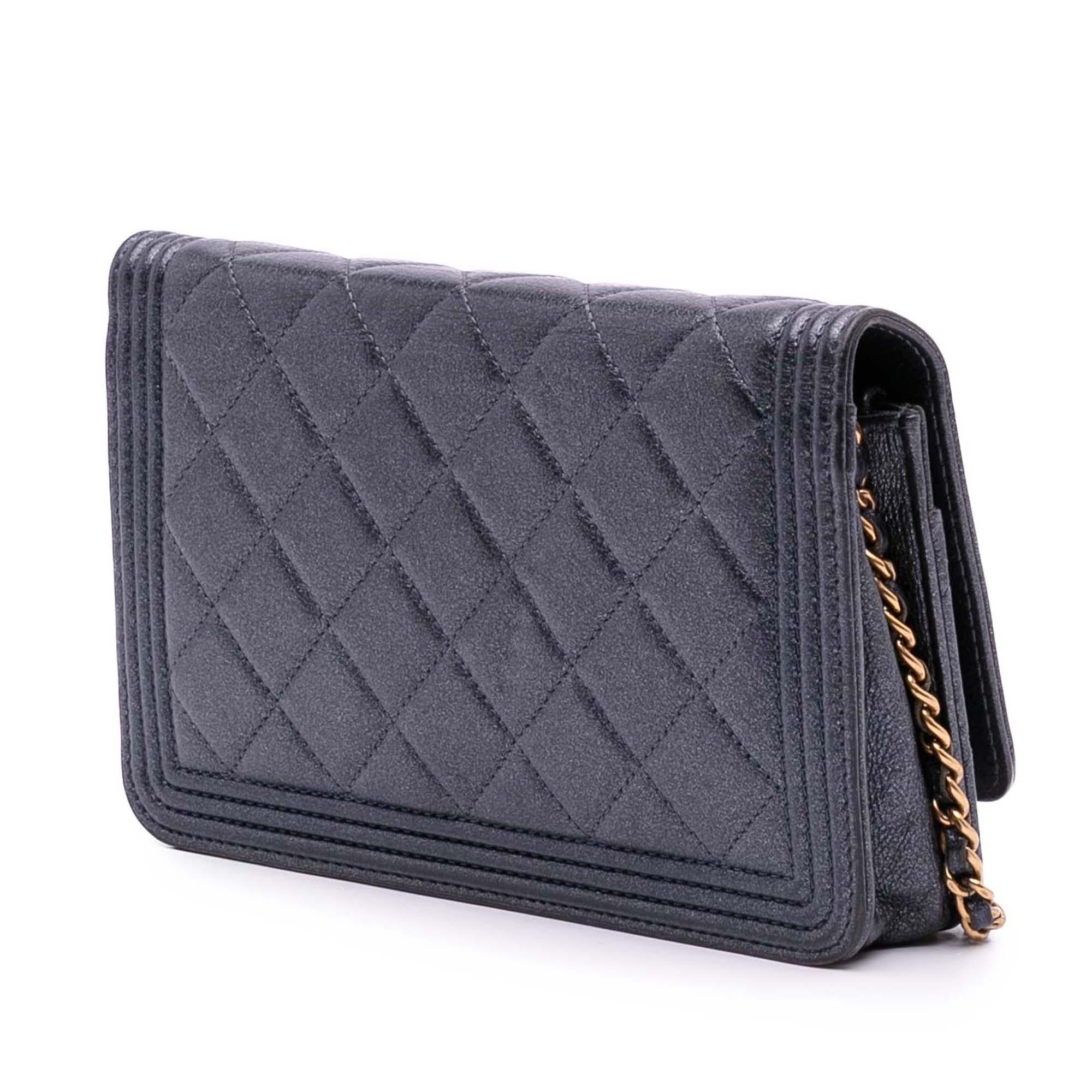 Chanel Quilted Lambskin Boy Wallet On Chain