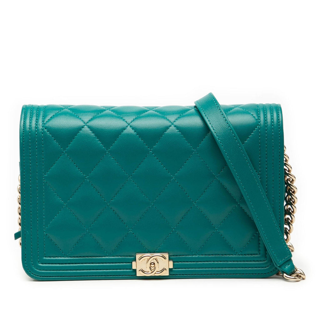 Chanel Quilted Lambskin Boy Wallet On Chain