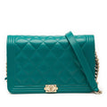 Chanel Quilted Lambskin Boy Wallet On Chain