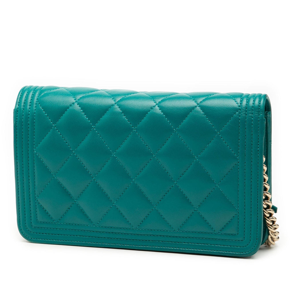 Chanel Quilted Lambskin Boy Wallet On Chain